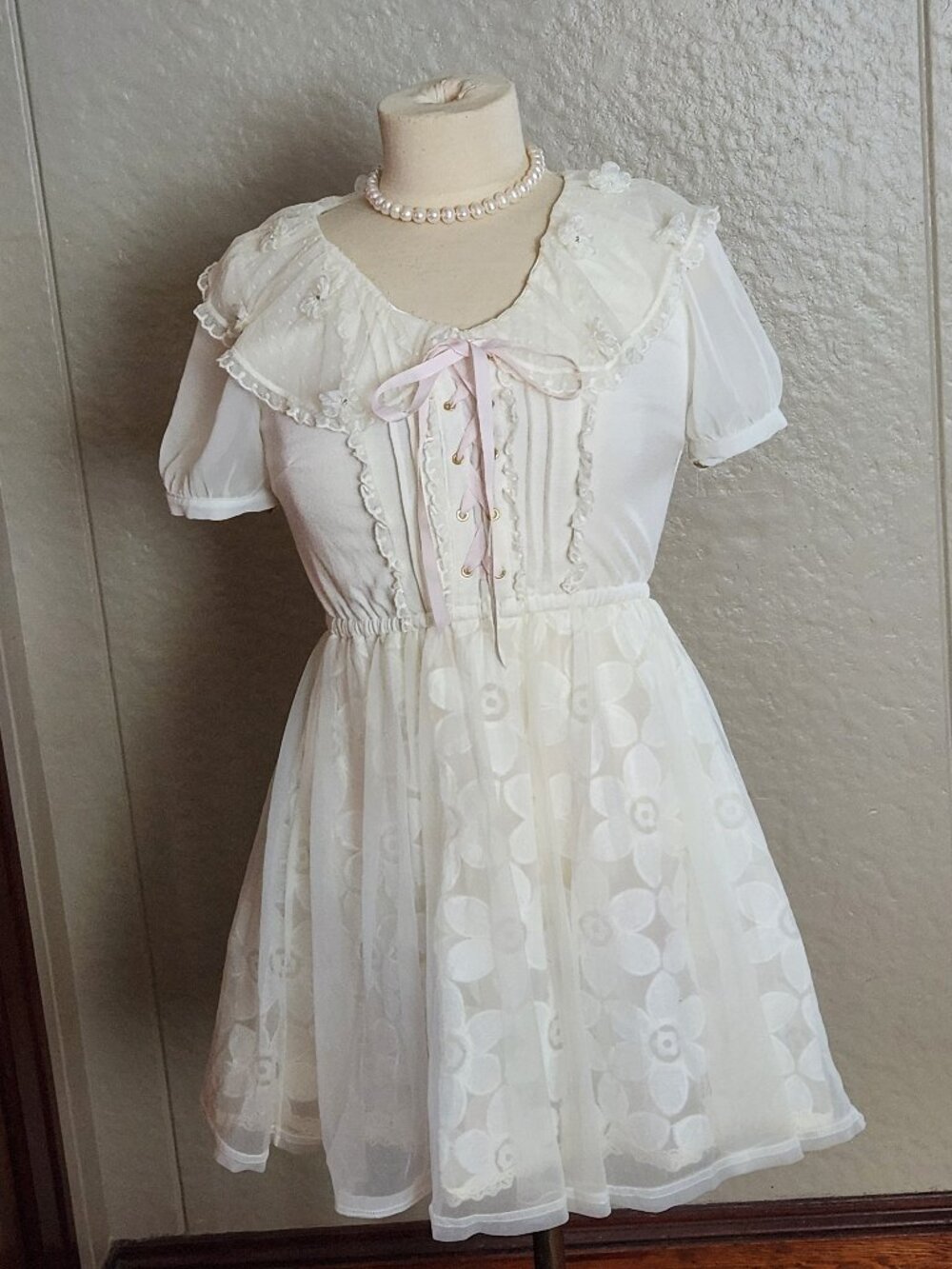 Liz Lisa dreamy white floral corset style lace dress VERY RARE coquette
